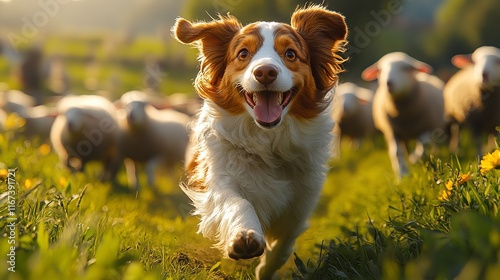 Border Collie running energe photo