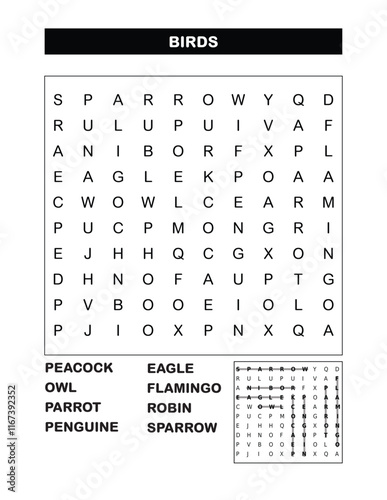 word search Birds