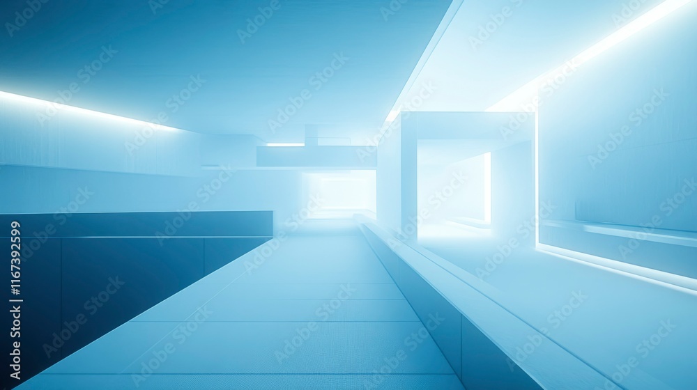 Fototapeta premium Abstract Modern Architectural Corridor Design