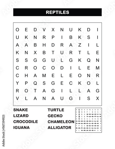 word search Reptilies