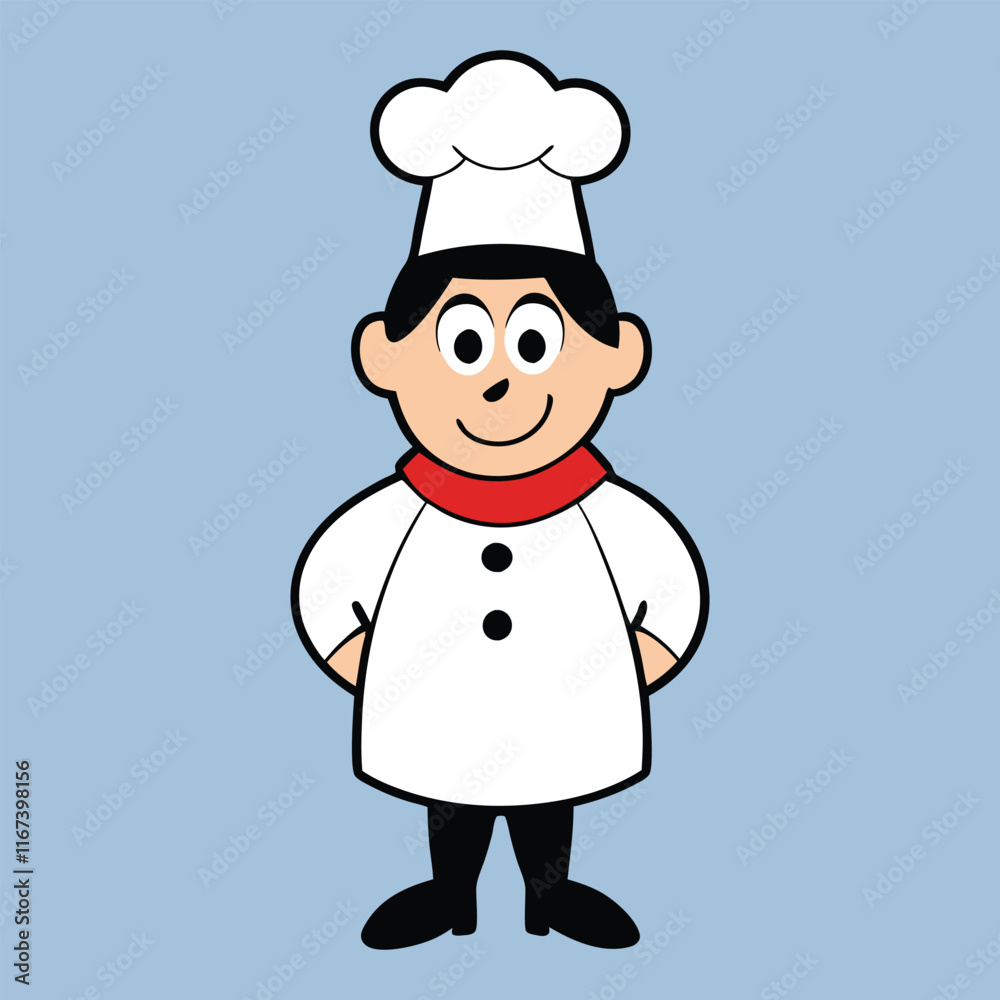 Cartoon funny chef cook in the cap Cartoon funny chef cook in the cap