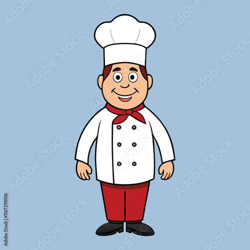 Cartoon funny chef cook in the cap