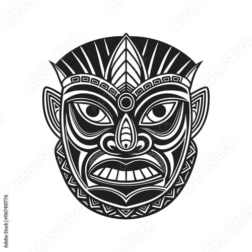 Vintage Face Mask Samoa Vector Illustration