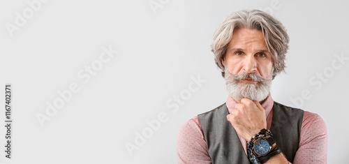 Portrait of handsome senior...