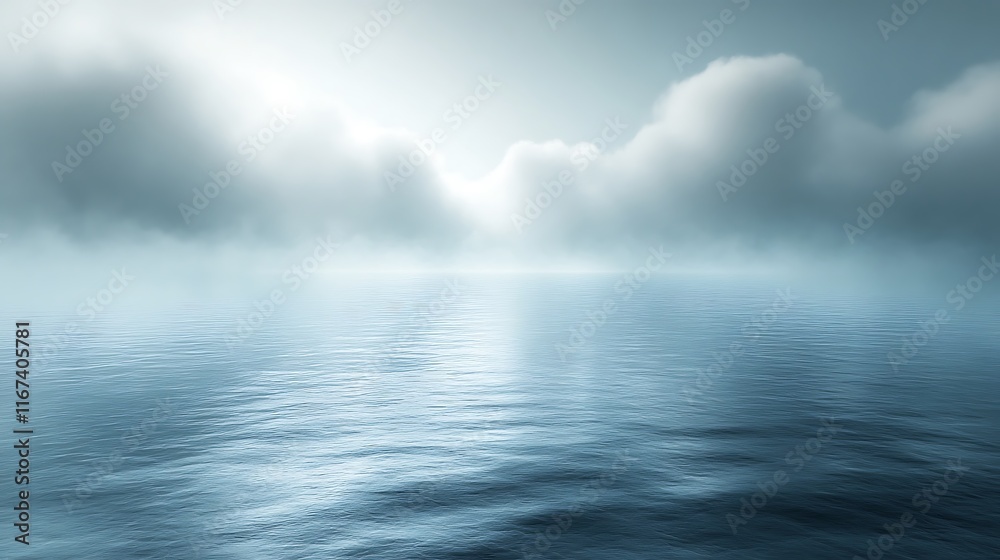 Serene Waters Under a Misty Sky Serene Waters Under a Misty Sky