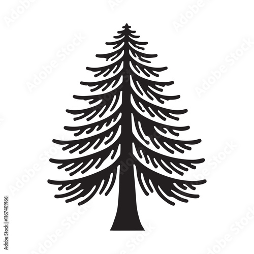 Coniferous Tree Silhouette Vector Illustration