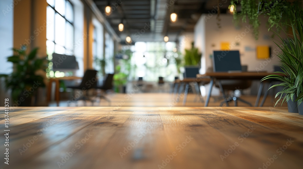 Spacious modern workspace with natural lighting and greenery enhancing productivity Spacious modern workspace with natural lighting and greenery enhancing productivity