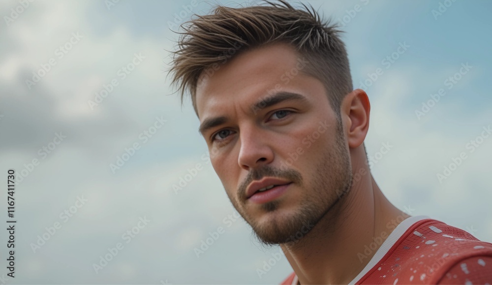Portrait of a Young Male Athlete Outdoors - Confidence and Determination Portrait of a Young Male Athlete Outdoors - Confidence and Determination