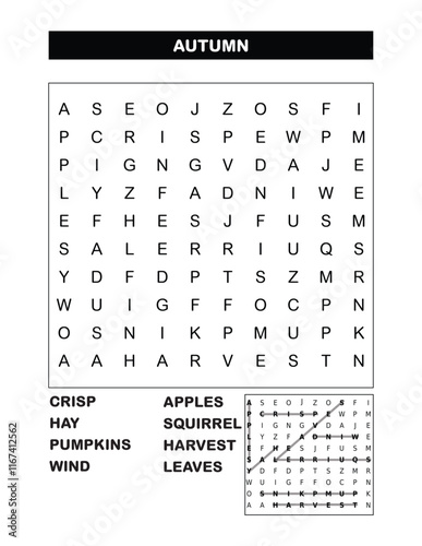 word search Autumn