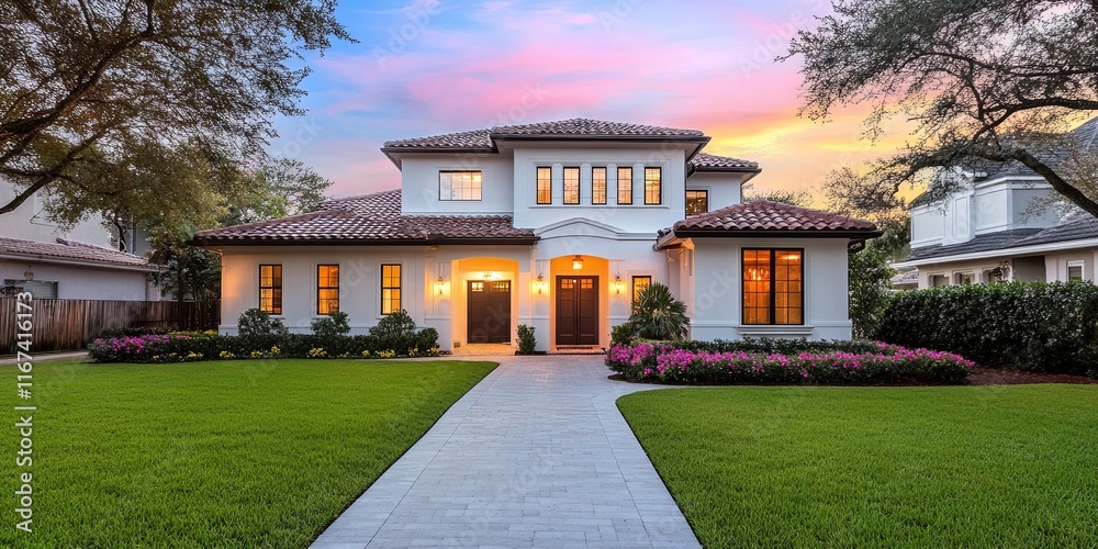 Obraz premium professional photo of house with colonial style architecture