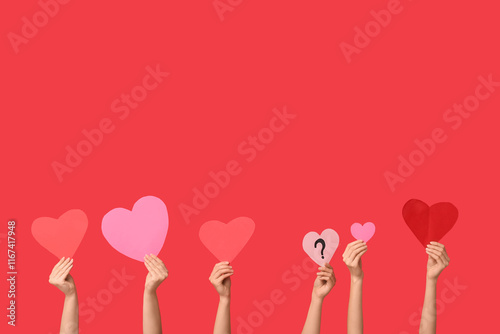 Female hands with different...