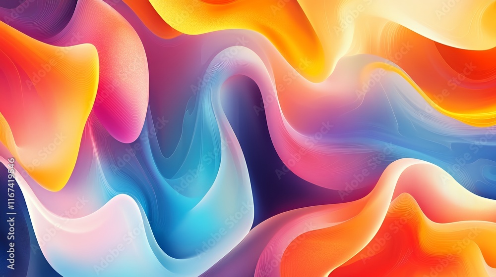Abstract Colorful Waves Flowing Design Abstract Colorful Waves Flowing Design