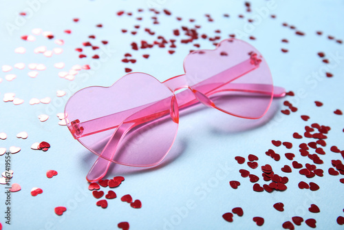 Pink heart shaped sunglasse...