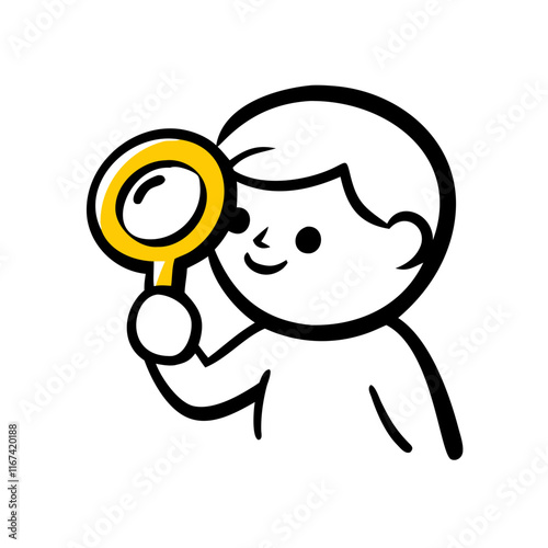 child with magnifying glass i con