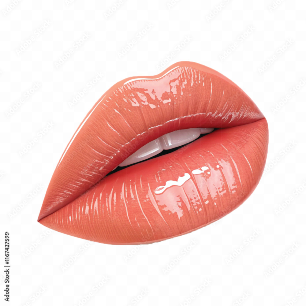 abstract 3d Kissing woman's red lips isolated on white background abstract 3d Kissing woman's red lips isolated on white background