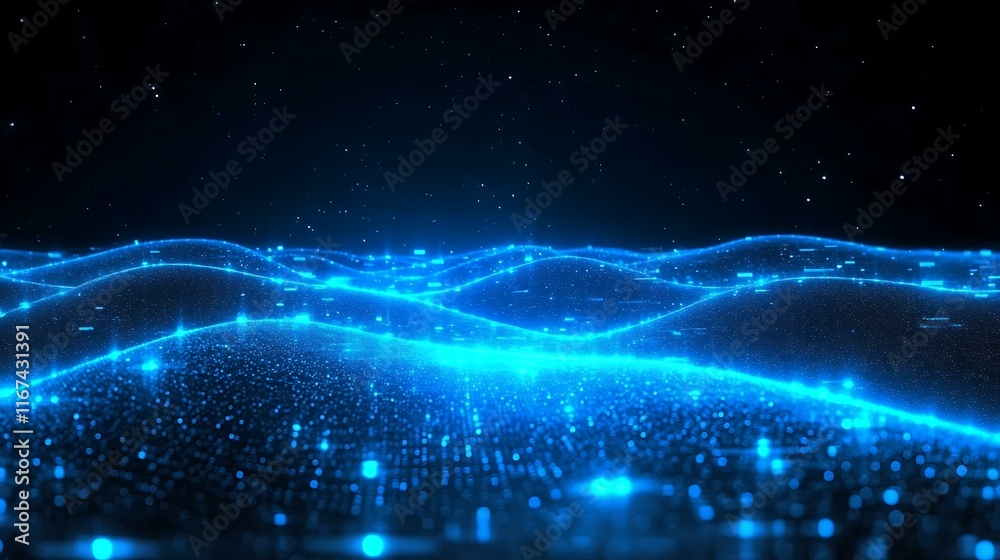 Obraz premium Abstract Digital Wave Particles