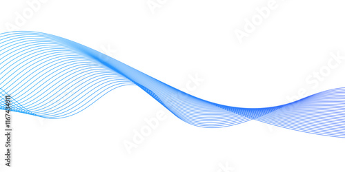 Abstract blend blue wave line science and technology futuristic blue waves,Modern technology background.  Abstract frequency sound wave lines and twisted curve lines background. Line art striped graph