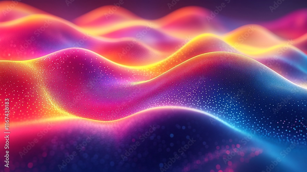 Obraz premium Abstract Colorful Wavy Data Visualization