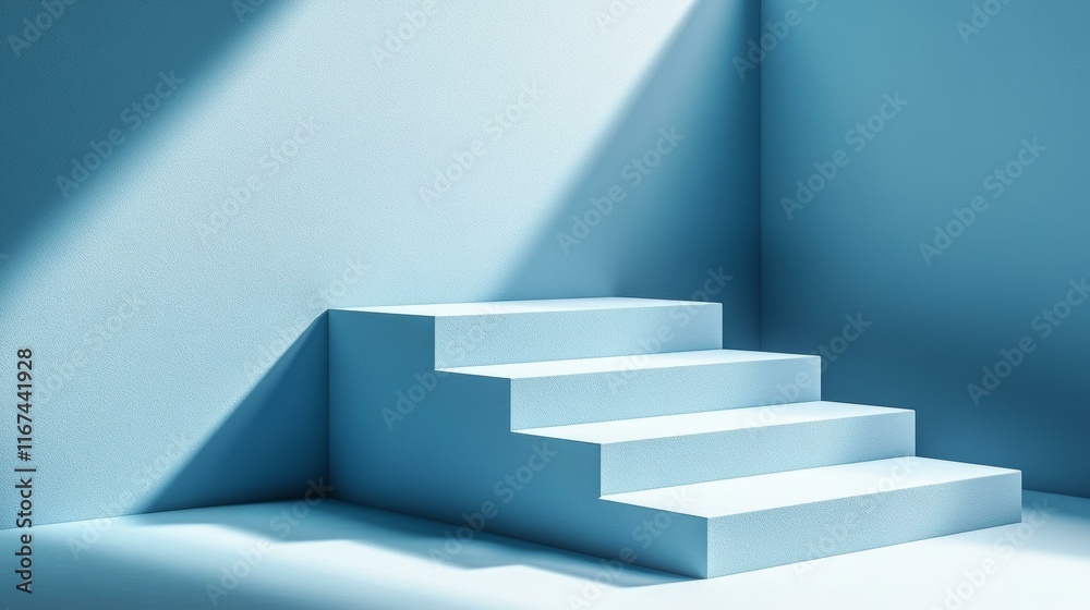 Obraz premium Light Blue Staircase Display Mockup