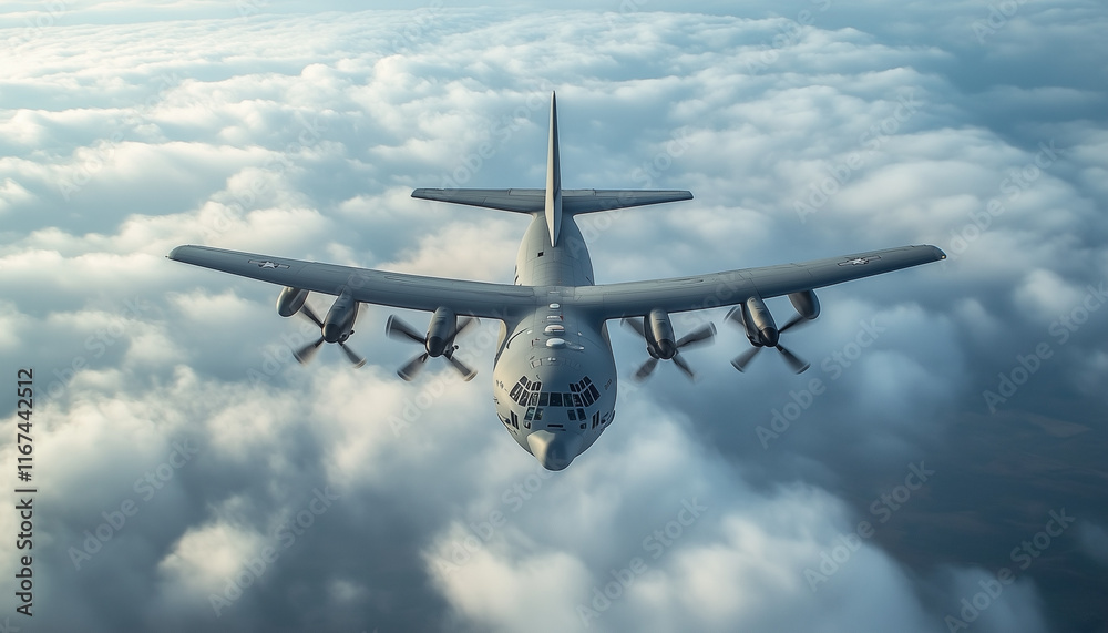 Obraz premium military propellor plane in the sky