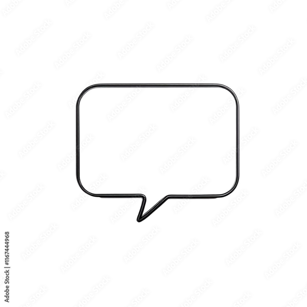A Simple Speech Bubble Outline with No Fill on Transparent Background A Simple Speech Bubble Outline with No Fill on Transparent Background