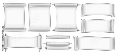 Vector White Paper Scroll Set