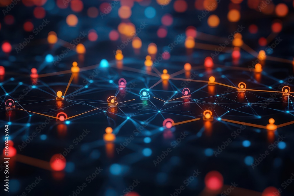 social network connection illustration featuring abstract representations of community with interconnected dots and lines symbolizing digital friendships and collaborative networks social network connection illustration featuring abstract representations of community with interconnected dots and lines symbolizing digital friendships and collaborative networks