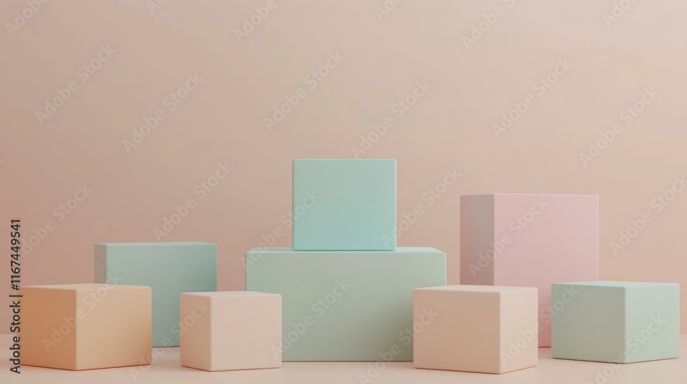 Pastel Colored Geometric Display Pods Pastel Colored Geometric Display Pods