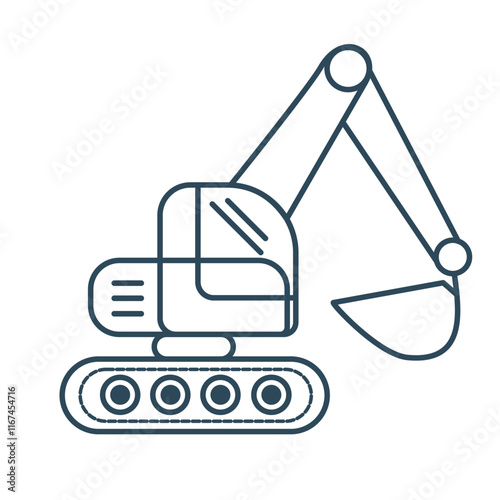Excavator Icon. Icon Excavator, Stroke Icon Excavator. construction icon.