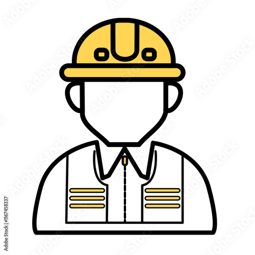Construction Worker Icon Set. Editable Stroke. Engineer icon, Worker, Construction helmet icon.