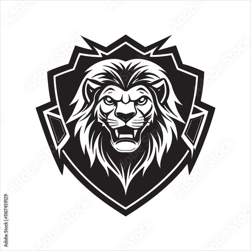 Black and White Lion Silhouette for Minimalist Logo Design