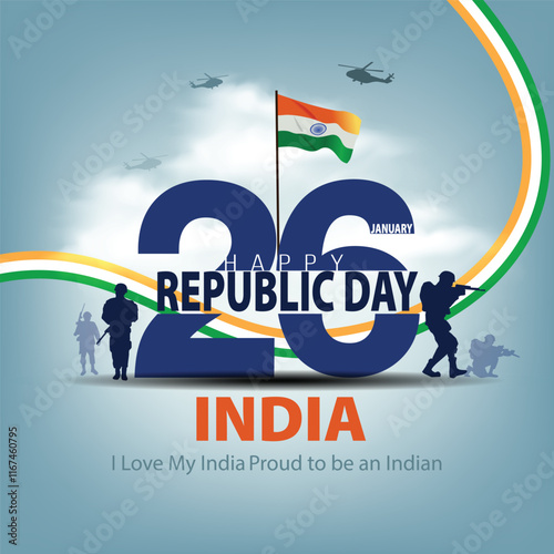 happy republic day India greetings. abstract vector illustration design.