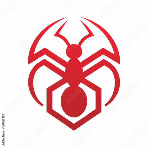 Minimalist Red Ant Logo Design.