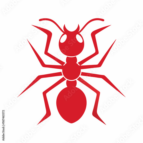 Minimalist Red Ant Logo Design.