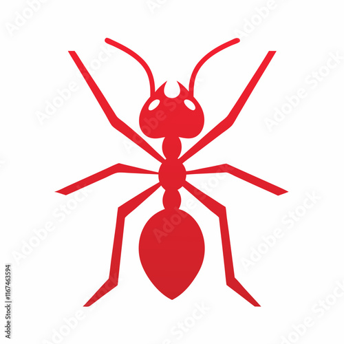 Minimalist Red Ant Logo Design.