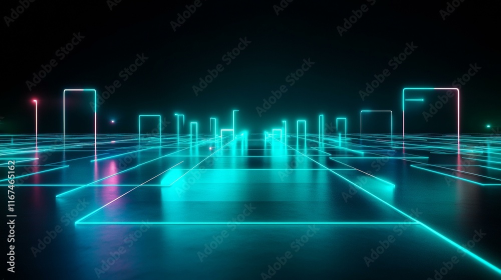Neon Cityscape Abstract Illustration Neon Cityscape Abstract Illustration