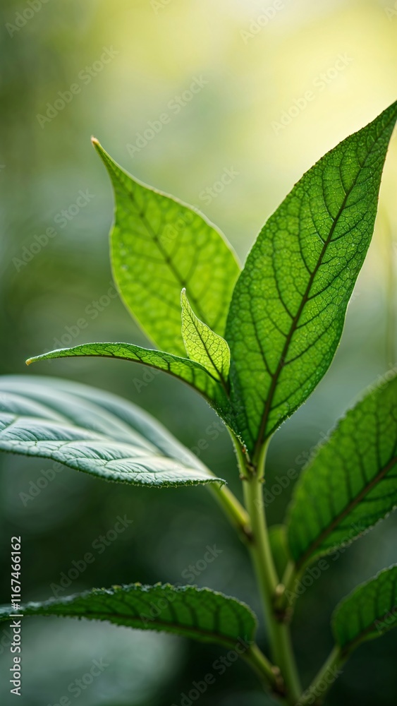 Obraz premium Green leaves close-up