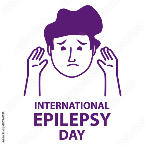 Epilepsy man.Epilepsy brain.Focal seizures.Silhouette of man head.The guy mental health.Isolated on white background.Vector flat illustration.Neurological condition.