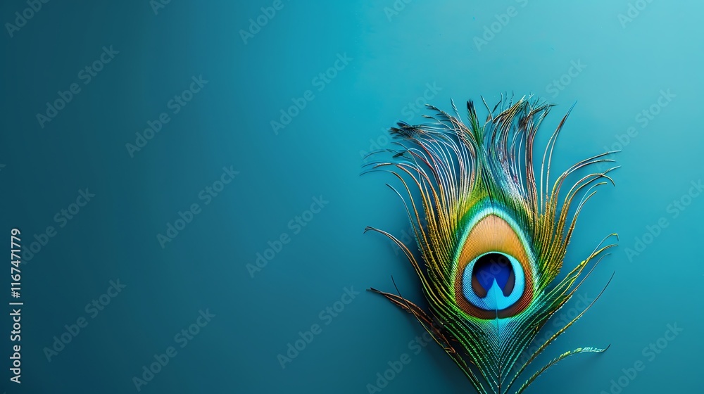 Obraz premium peacock feather isolated on black