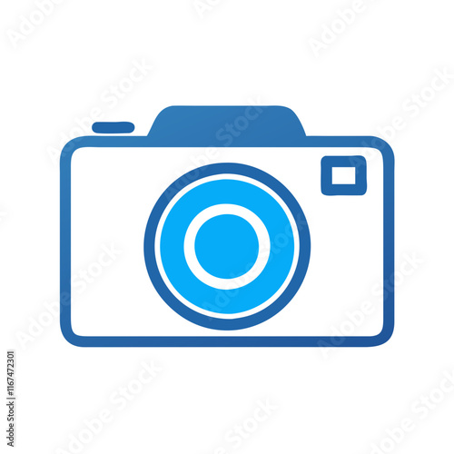 Blue Camera Icon Design