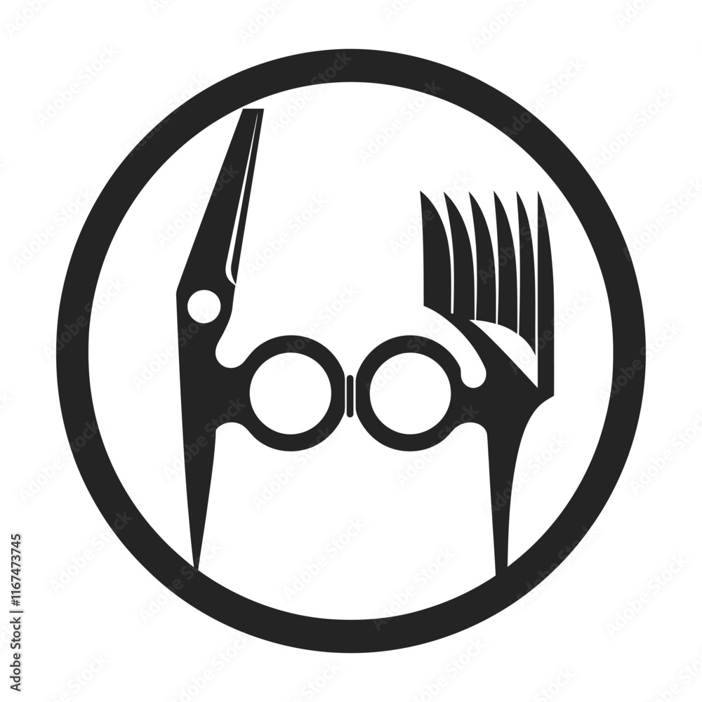 Barber Silhouette Logo Vector Illustration