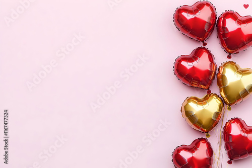 heart shaped box with candy baloon heart background valentine photo