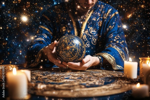 The image captures a fortune teller's hand holding a clairvoyance ball, delving into themes of fortune telling, witchcraft, mysticism, and extrasensory perception