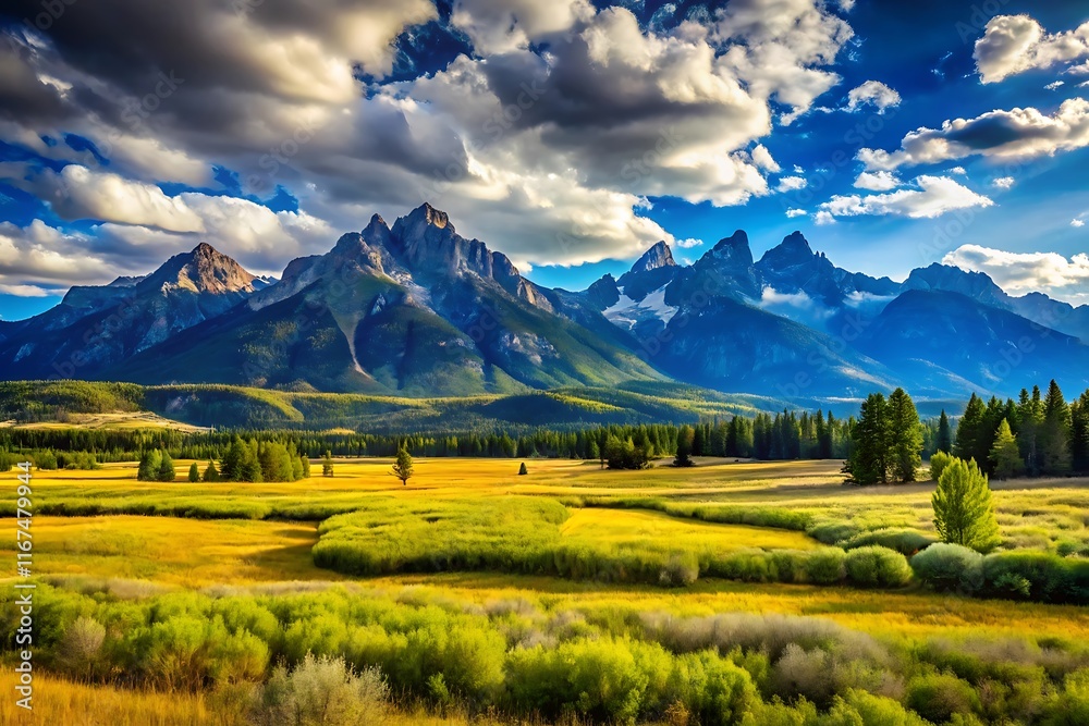 landscape with mountains and clouds landscape with mountains and clouds