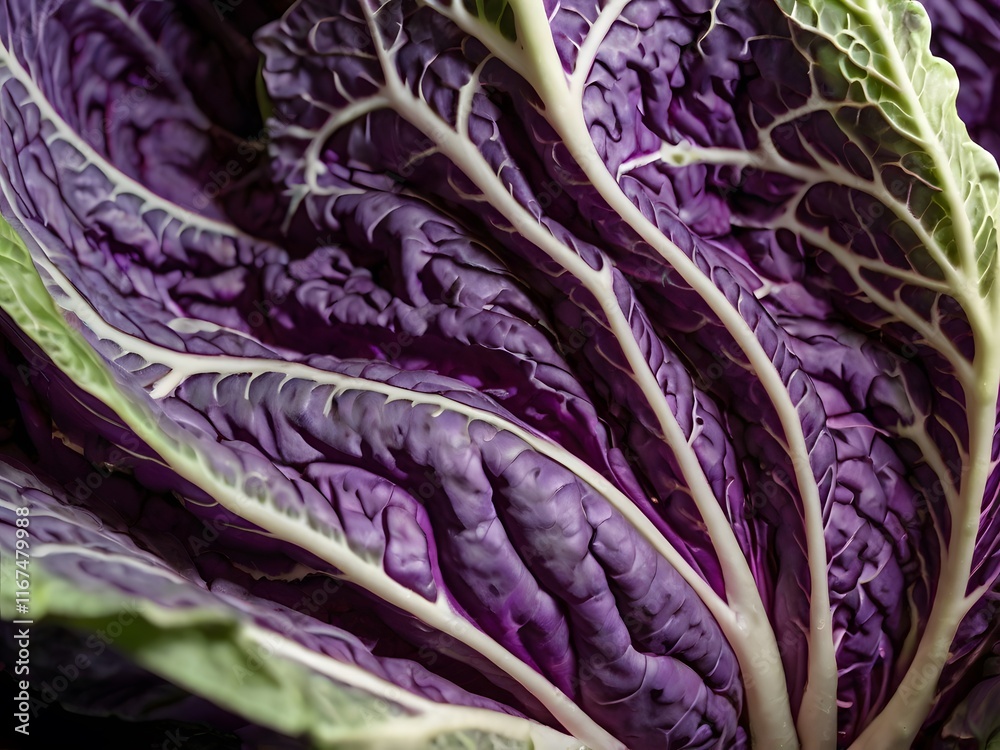 Obraz premium Purple Cabbage Close up Vibrant Veggies Texture