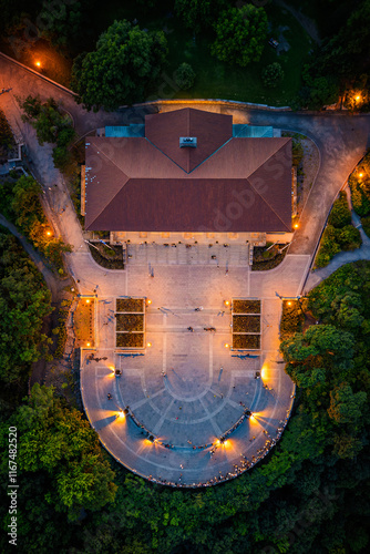 Beautiful aerial view of the Mont-Royal park photo