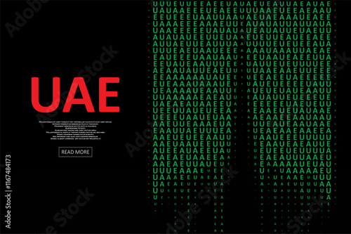 Abstract United Arab Emirates. Modern illustration in colors of the United Arab Emirates national flag. Graphic concept for your design