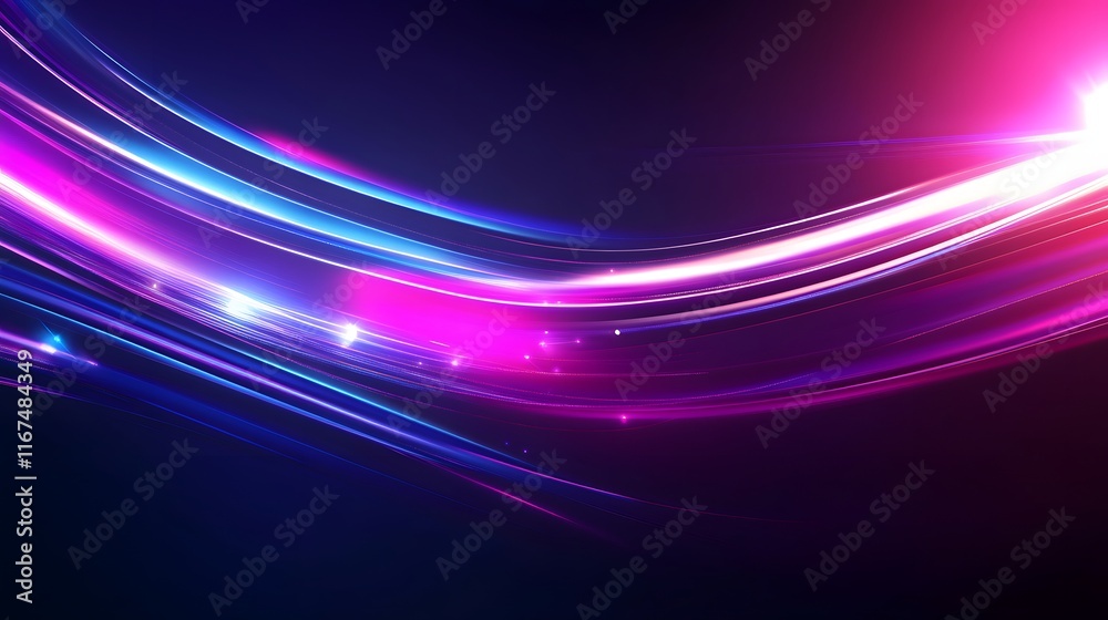 Abstract glowing curves of vibrant purple and blue light Abstract glowing curves of vibrant purple and blue light
