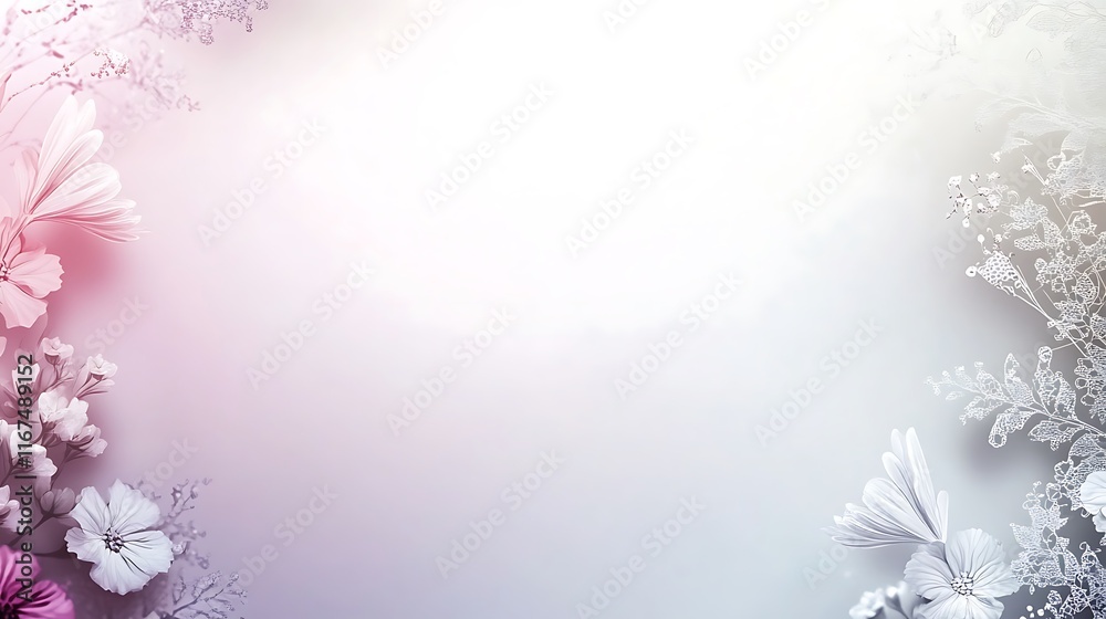 Delicate Floral Frame Soft Pastel Hues Background Delicate Floral Frame Soft Pastel Hues Background