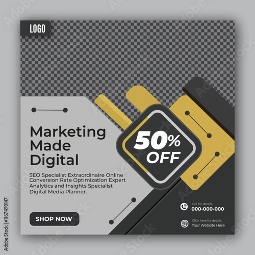Digital marketing and corporate business promotion social media post design banner template